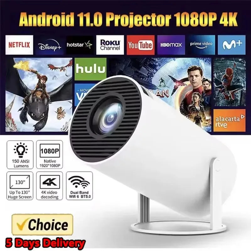 Projektor HY300 Pro HIFI 4K z Android 11, WiFi 6.0, Bluetooth 5.0 i głośnikiem kinowym